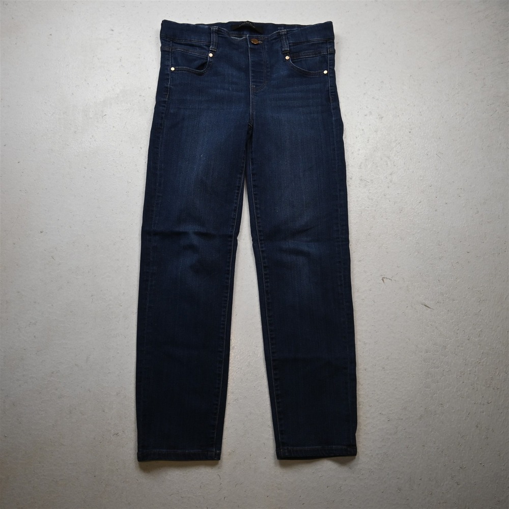 Liverpool 6 Petite Mid Rise The Slim Medium Stretch Denim Womens Jeans
